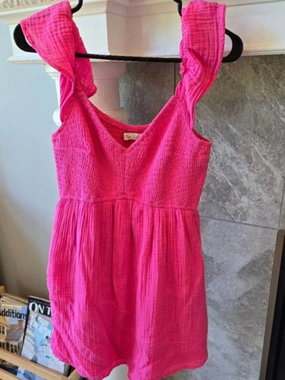 Hollister pink dress romper skort with liner size L